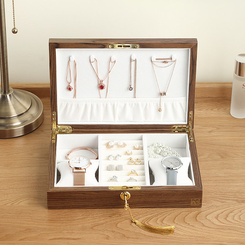 Necklace Jewellery With Lock Solid Wood Hand
